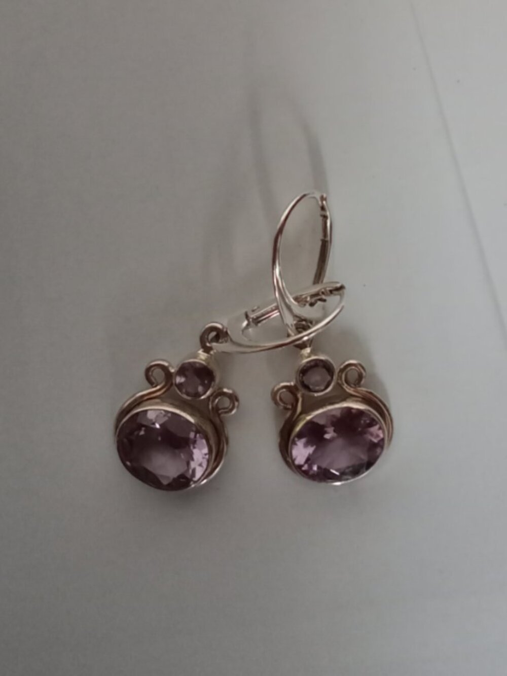 BN 925 Sterling Silver Amethyst Earrings